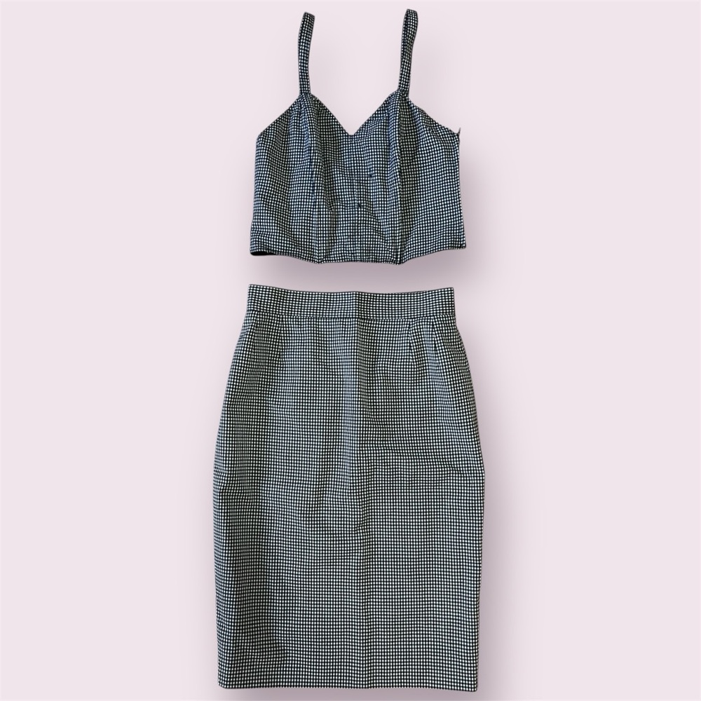 VTG 1980s Genny by Gianfranco Ferré Wool Set Made in Italy Crop Top & Skirt 42